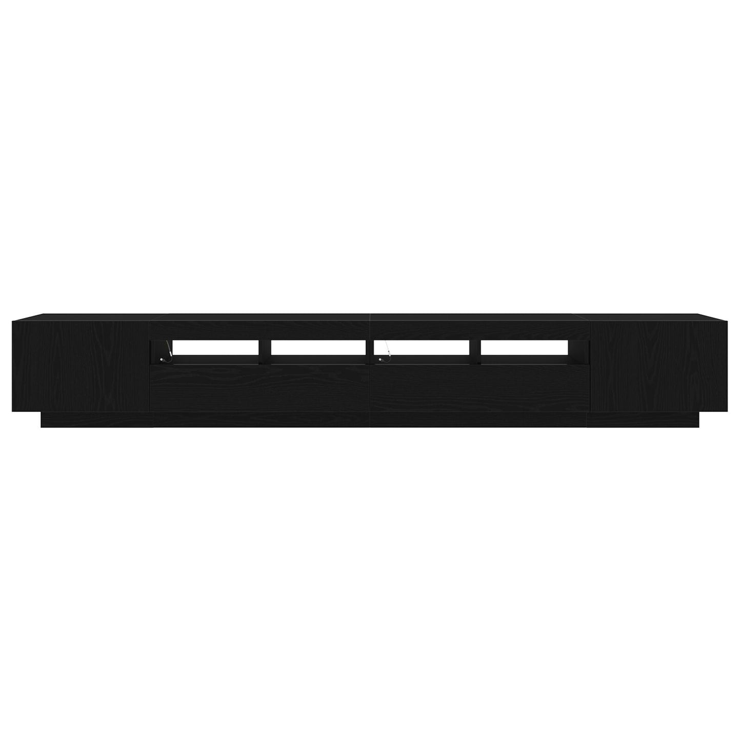 Tv-Kast Met Led-Verlichting - - 260X35X40 Cm - Behandeld Hout Zwart eiken