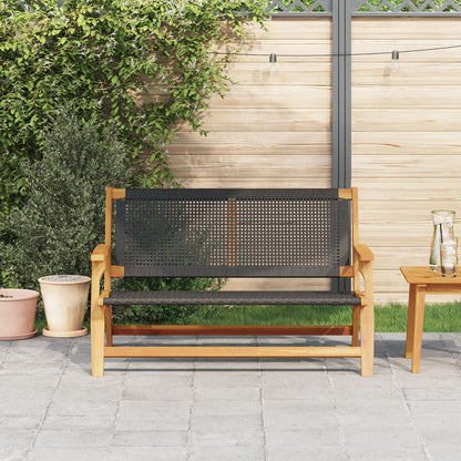 Tuin 122X76X73,5 Cm Massief Acaciahout Zwart Bank