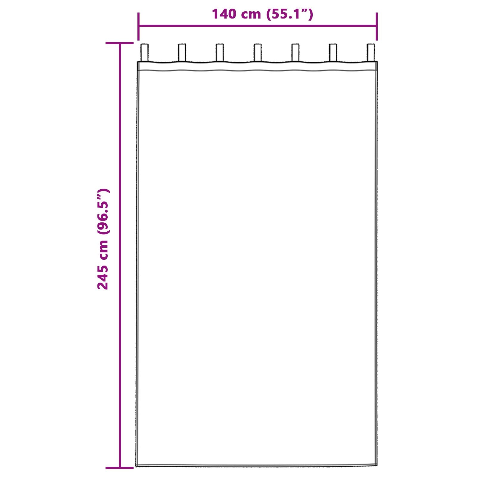 Zwarte Verduisteringsgordijnen 2 Stuks Fluweel Wijnrood 140 x 245 cm met hanglussen