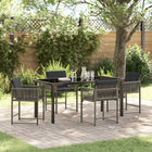 Garden Dining Set 5 Pcs Poly Rattan Grey