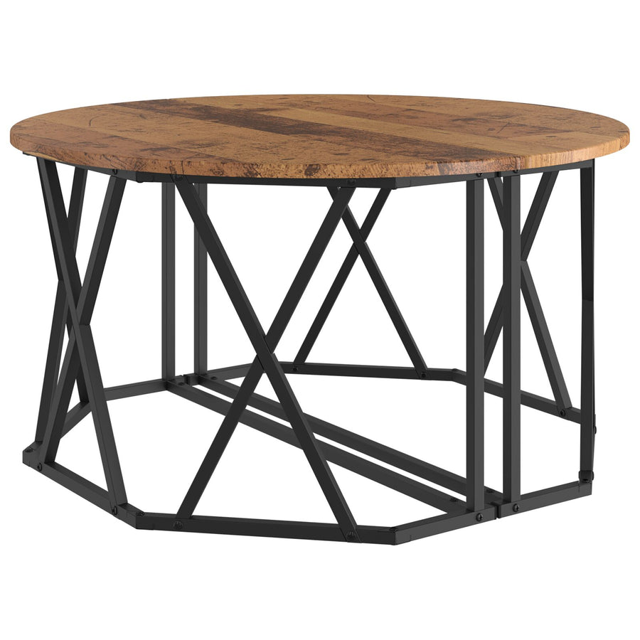 Salontafel 80X80X42 Cm Gelaagd Hout Oud hout