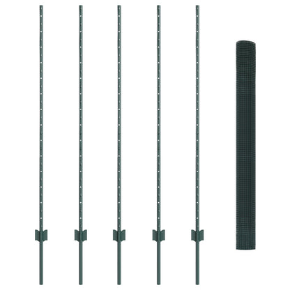 Gelast Gaashek Met 5 U-Posten Groen 1.4X10 M Staal
