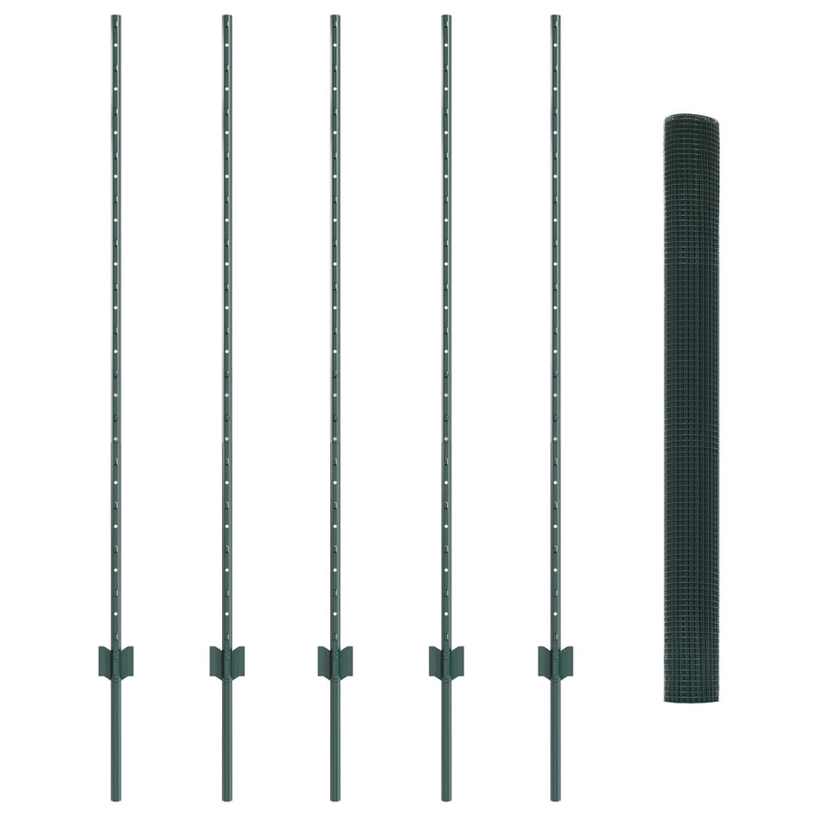 Gelast Gaashek Met 5 U-Posten Groen 1.4X10 M Staal