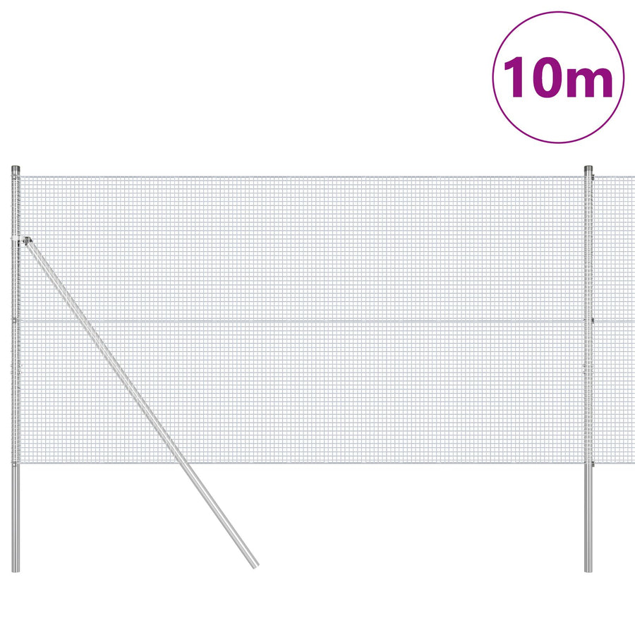 Gelaste Draad Schutting Met 7 Palen 1.2X10 M Gegalvaniseerd Staal Gegalvaniseerd Staal