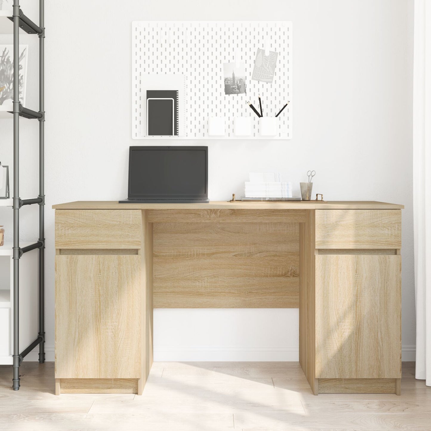 Bureau Sonoma Eik 140X49X76 Cm Bewerkt Hout