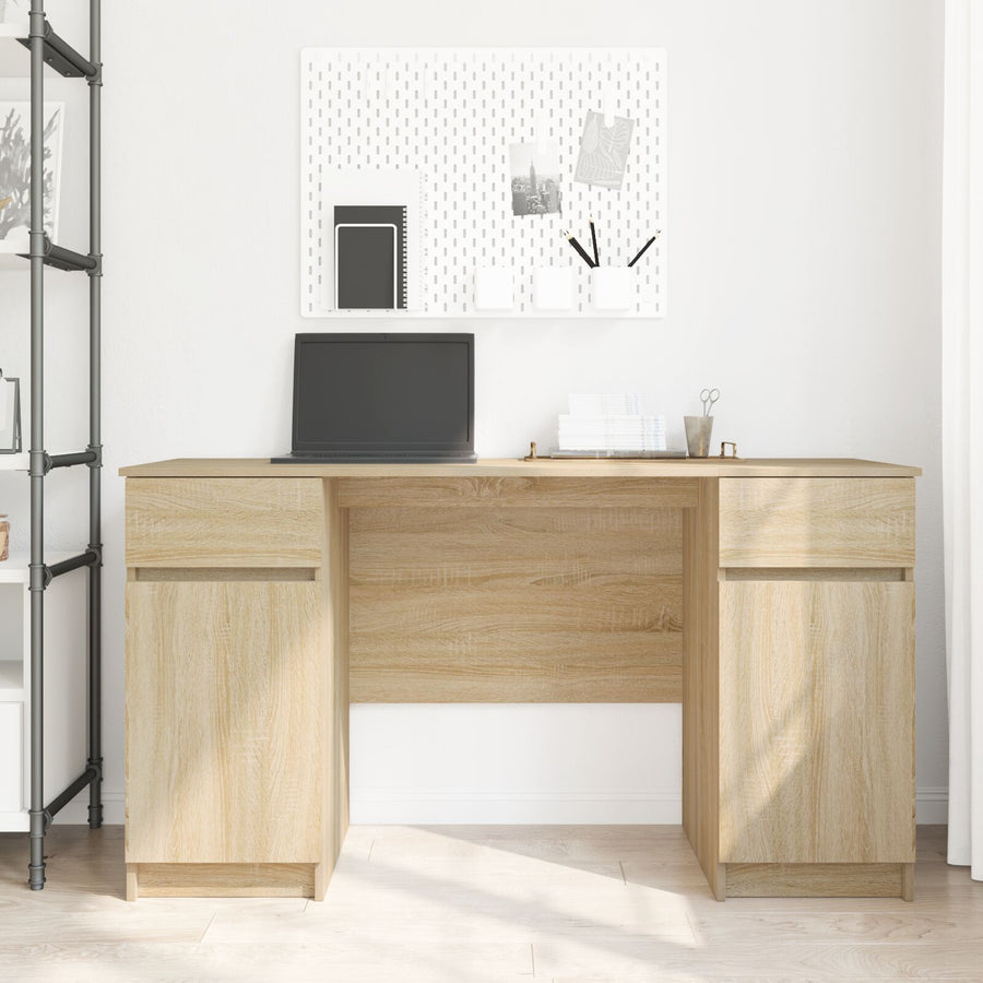 Bureau Sonoma Eik 140X49X76 Cm Bewerkt Hout