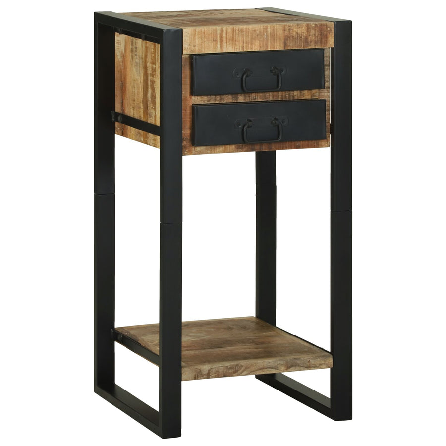 Bijzettafels Natuurlijke Hout En Zwart , Metaal