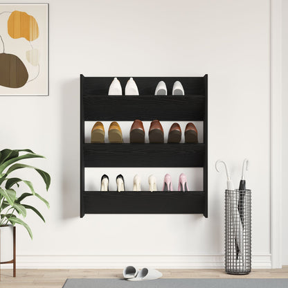 Wand Schoenenkast Van Hout Zwart eiken