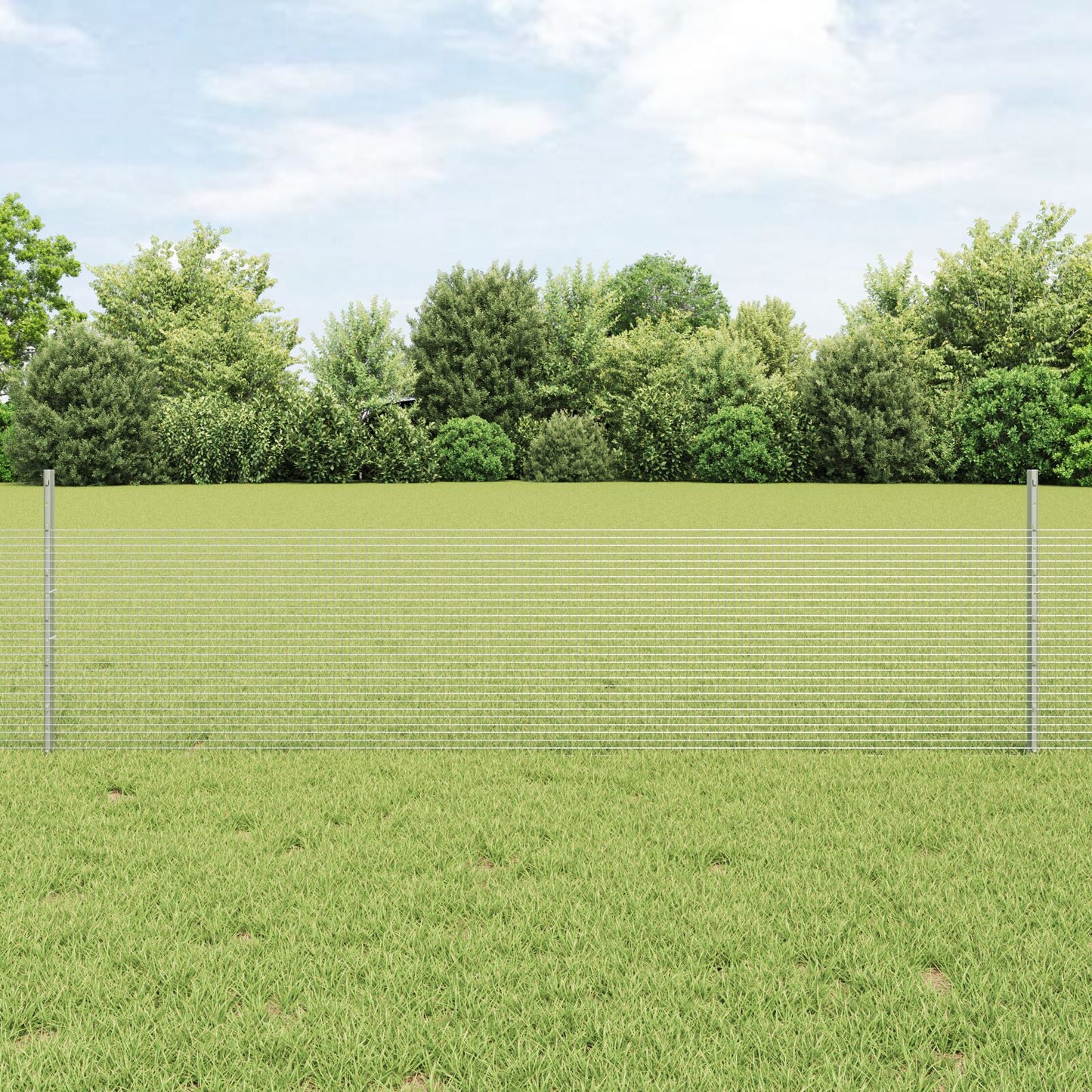 Gemetseld Draadhek Met 22 U-Palen Zilver 0.5X50 M Staal