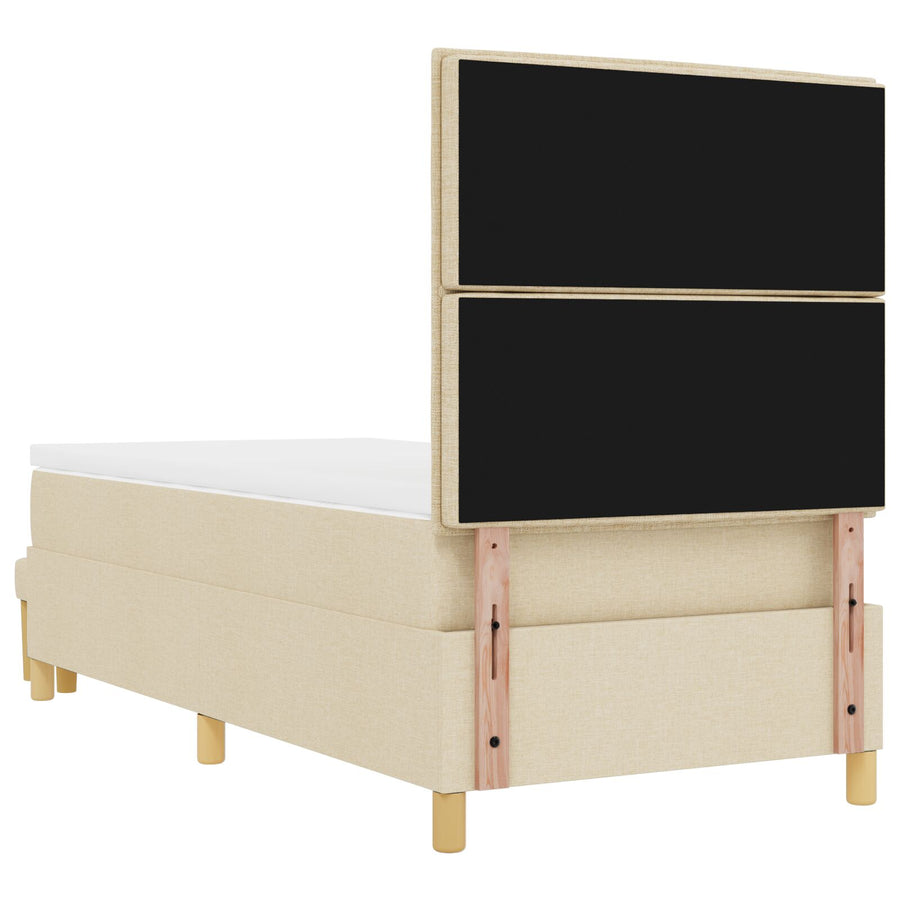 Boxspringbed Met Matras En Bank Stof Crème 100 x 200 cm Lijnontwerp
