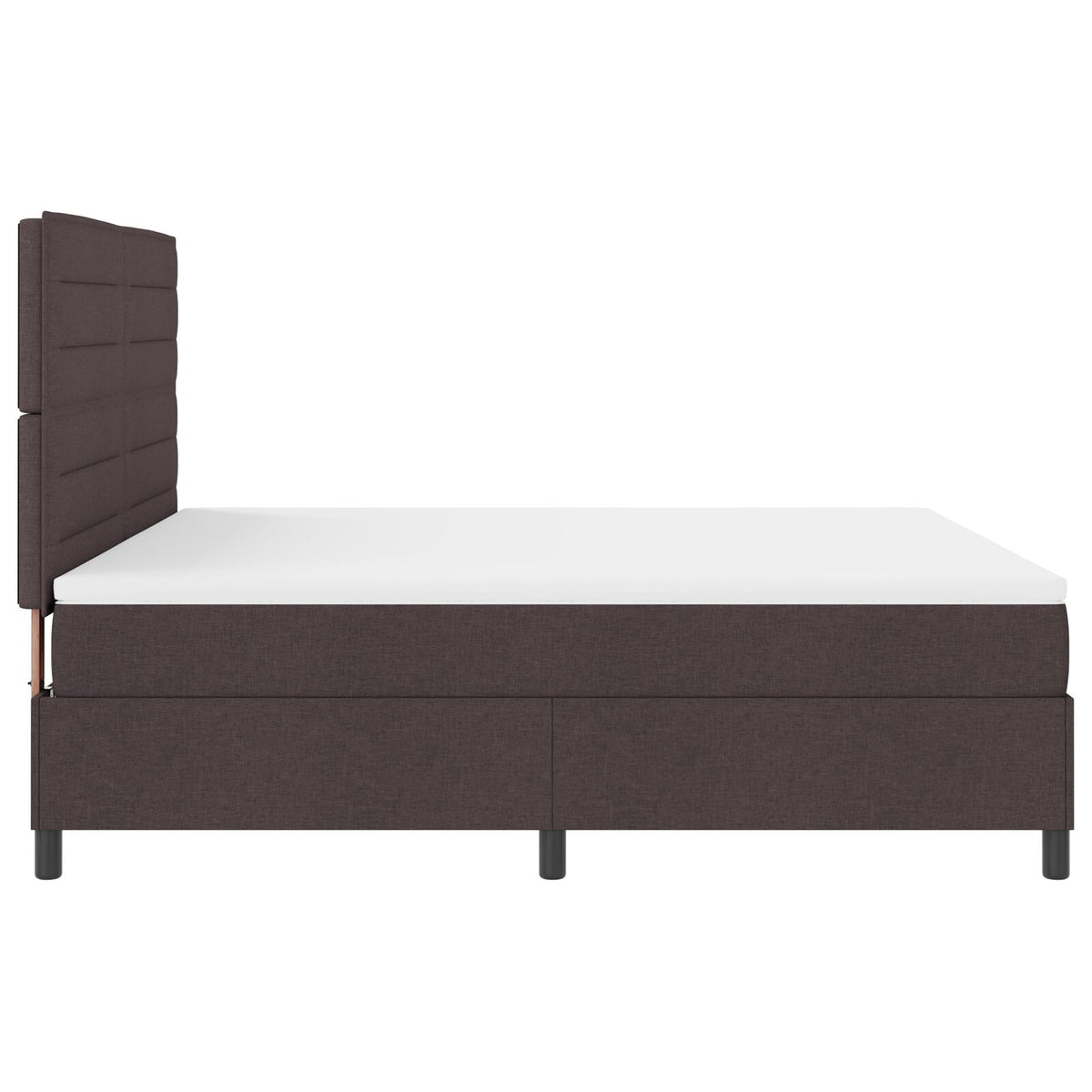 Boxspring Bed Met Matras Super Kingsize Stof Donkerbruin 180 x 200 cm Lijnenontwerp