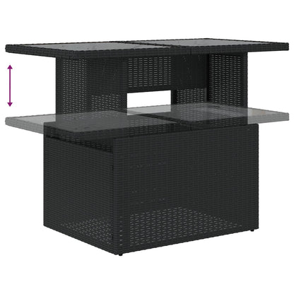 7-Delige Tuinsofaset Met Kussens Zwart Poly Rattan