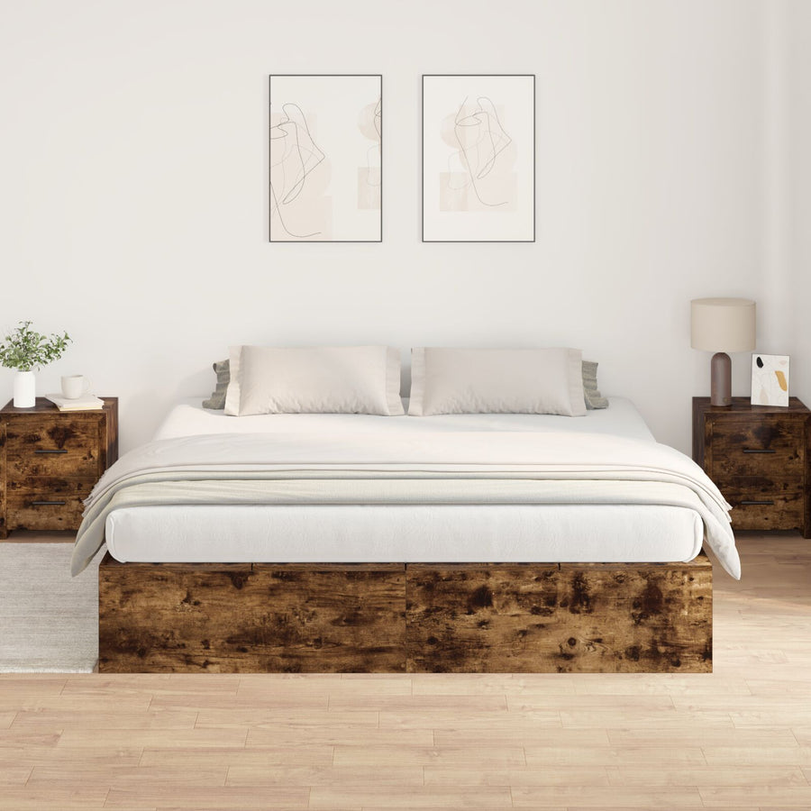 Opslagbed Smoked Oak Gerookt Eiken 200 x 200 cm