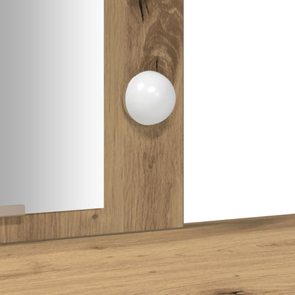 Dressing Tafel Met Led Verlichting 102X33X135 Cm Artisan eiken