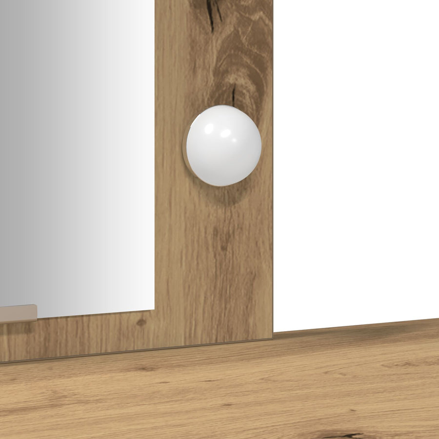 Dressing Tafel Met Led Verlichting 102X33X135 Cm Artisan eiken