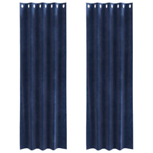 Blackout Gordijnen 2 Stuks Fluweel Donkerblauw 140 x 225 cm met oogjes