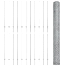 Hekpalen 22 Stuks U-Kanaal 140 Cm Gegalvaniseerd Staal,  Hexagonaal Hek 1,4X50 M Gegalvaniseerd Staal
