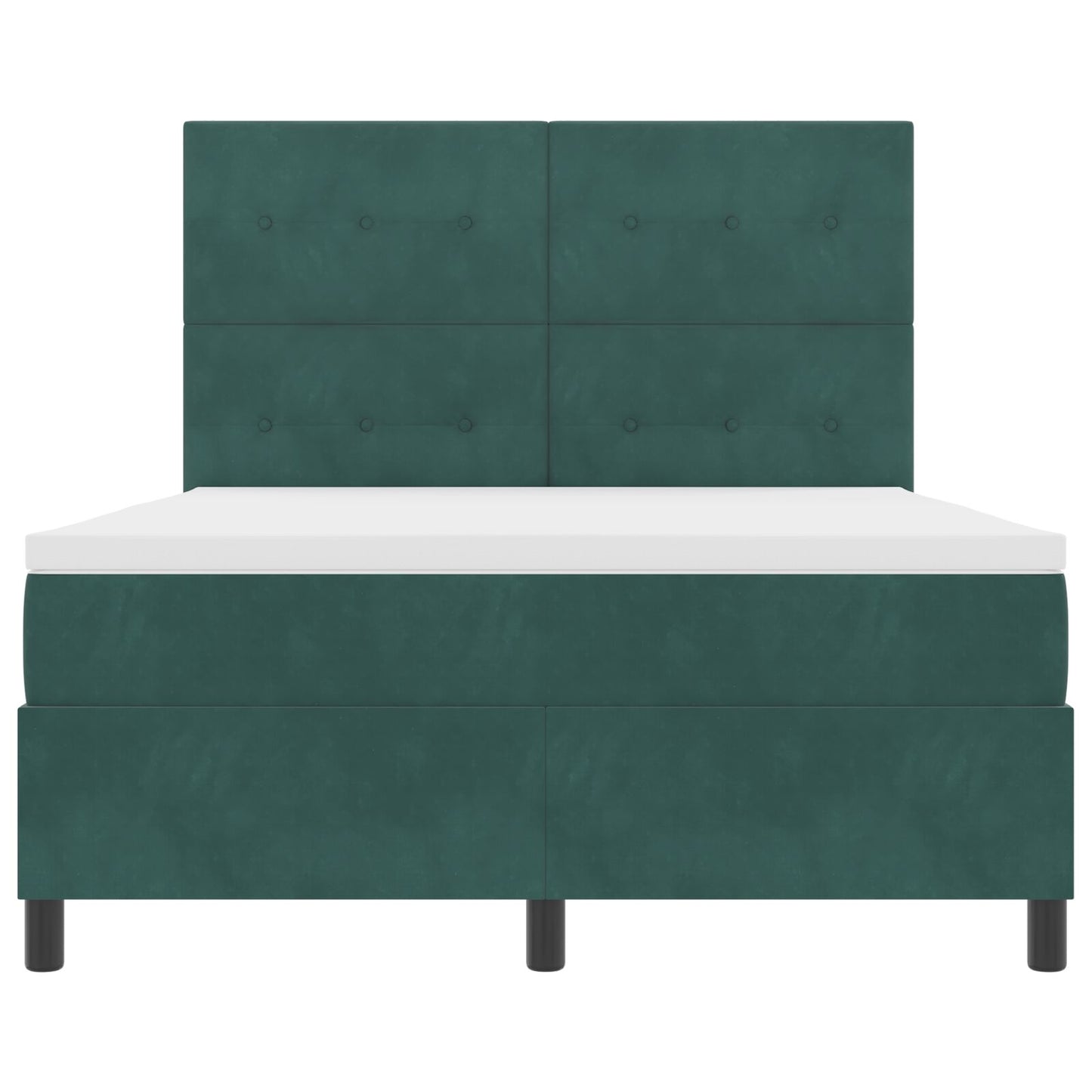 Boxspring Bed Met Matras Donkergroen 140X190 Cm Fluweel Blauw