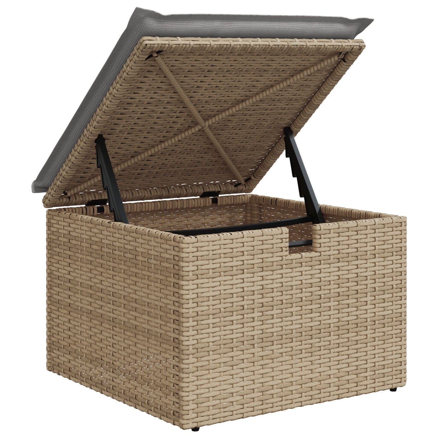9-Delige Tuinbankset Met Kussens Beige Poly Riet