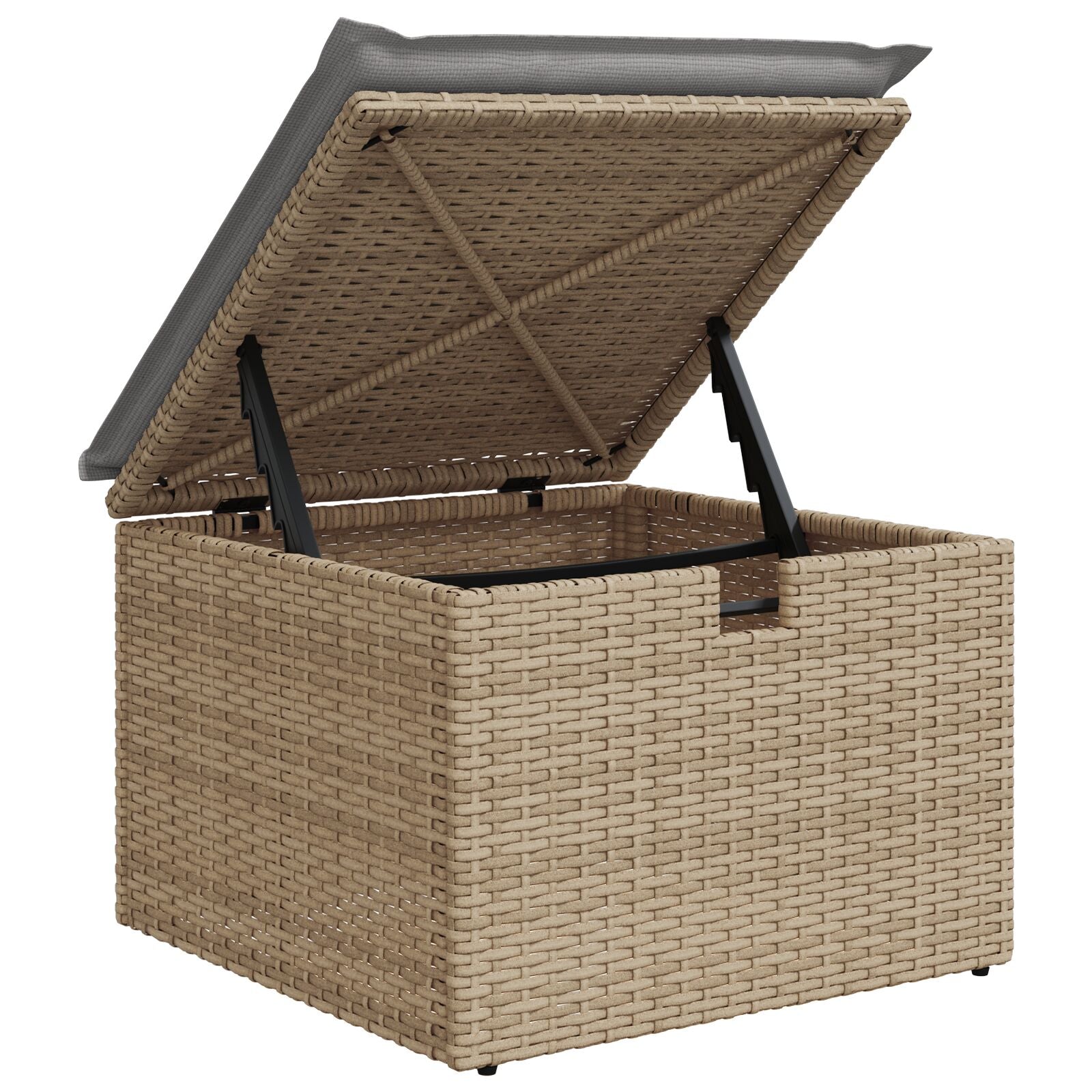 9-Delige Tuinbankset Met Kussens Beige Poly Riet