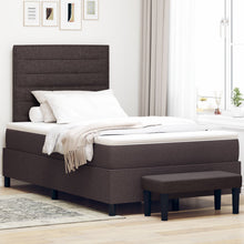 Boxspring Bed Met Matras & Bank Stof Donkerbruin 120 x 200 cm Lijnen ontwerp