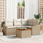 Tuinset poly rattan 5-delig beige
