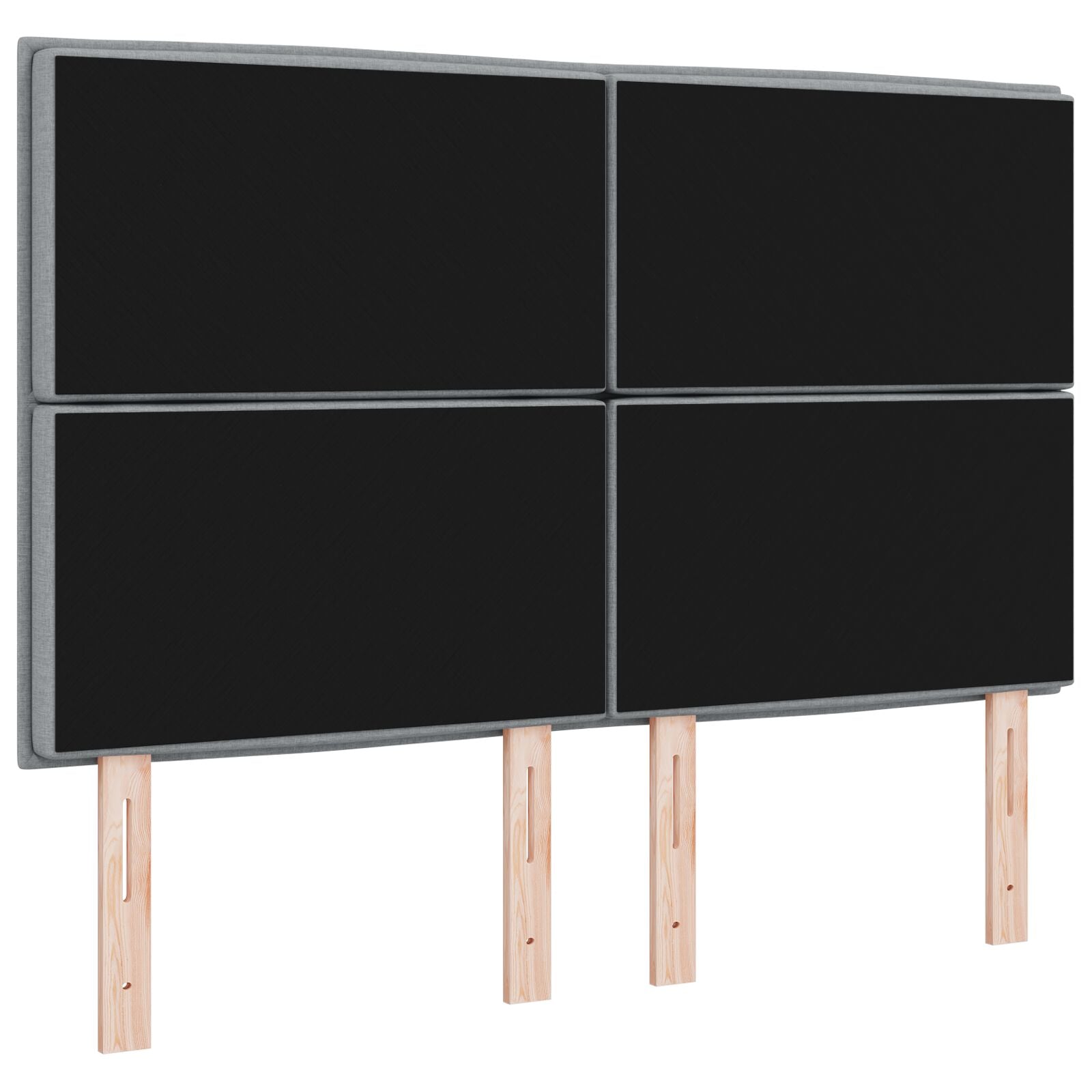 Hoofdbord Lijnen Ontwerp Stof Lichtgrijs 140 cm Hoog hoofdbord