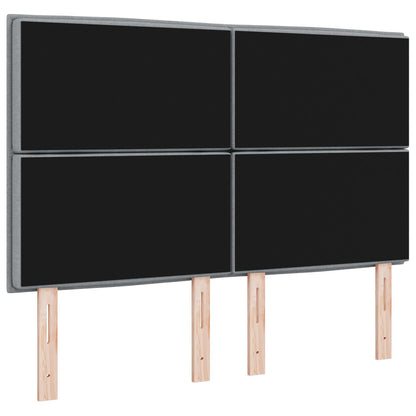 Hoofdbord Lijnen Ontwerp Stof Lichtgrijs 140 cm Hoog hoofdbord