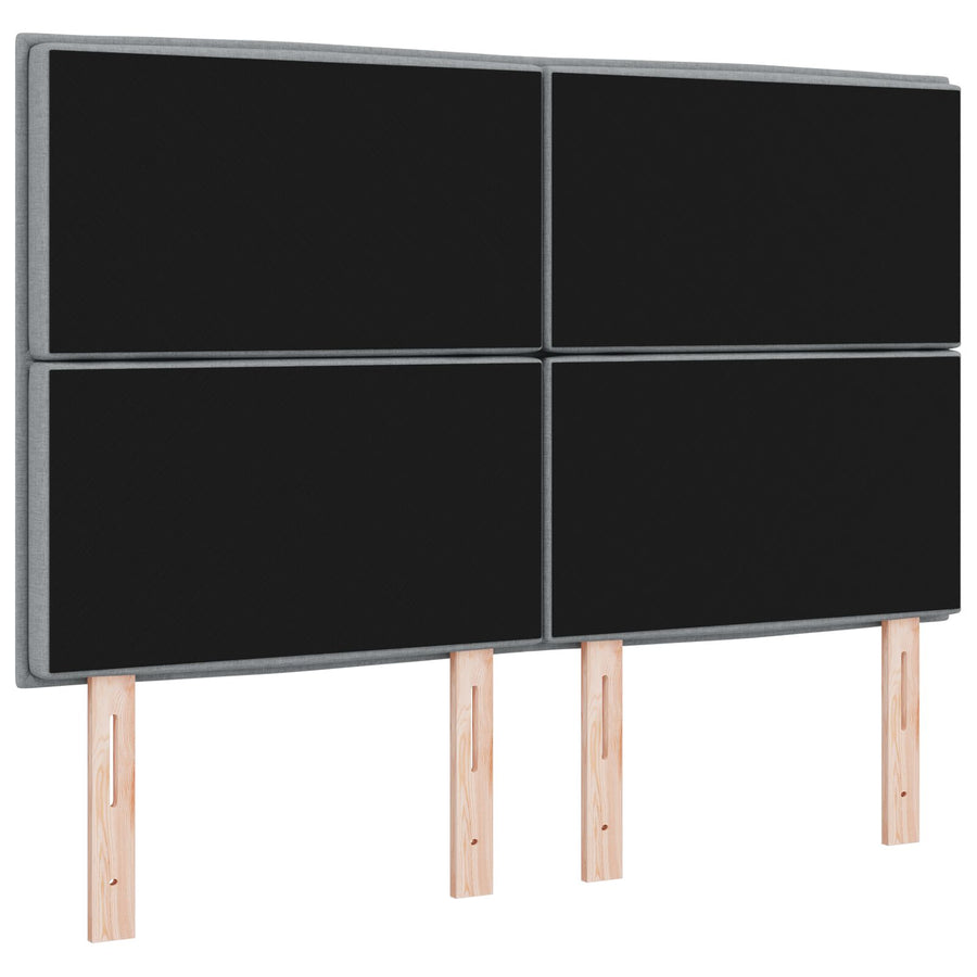 Hoofdbord Lijnen Ontwerp Stof Lichtgrijs 140 cm Hoog hoofdbord