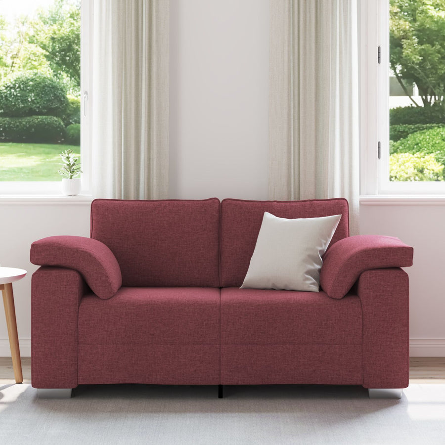 Love Seat Bank Wijnrood Stof Wind rood 120 cm