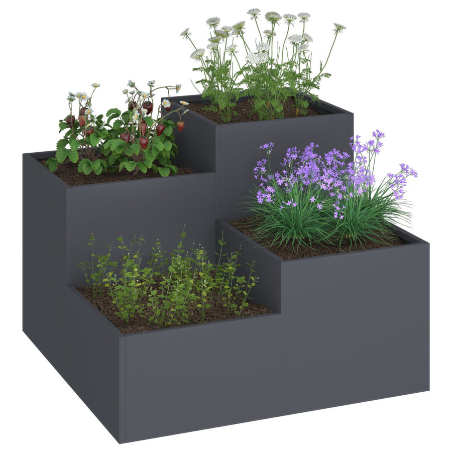 Tuinplanter Staal Anthraciet 100 x 100 x 60 cm