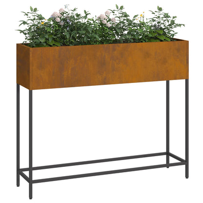 Verhoogde Tuinbak Verweerd staal 100 x 26 x 82 cm