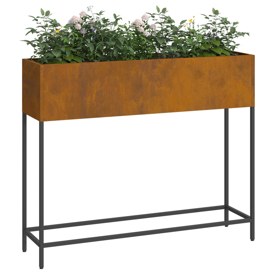 Verhoogde Tuinbak Verweerd staal 100 x 26 x 82 cm