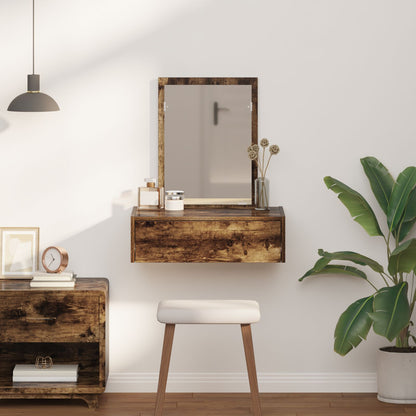 Wandkaptafel 60 x 40 x 70 cm Gerookt eiken zonder LED