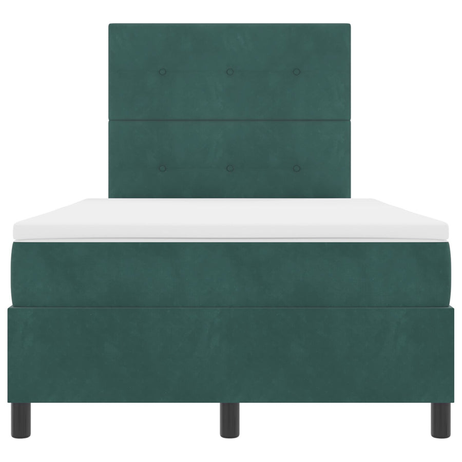 Boxspringbed Met Matras Donkergroen Klein Dubbel Velvet Blauw