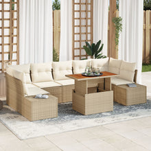 8-Delige Tuin Sofa Set Met Kussens Beige Poly Rattan
