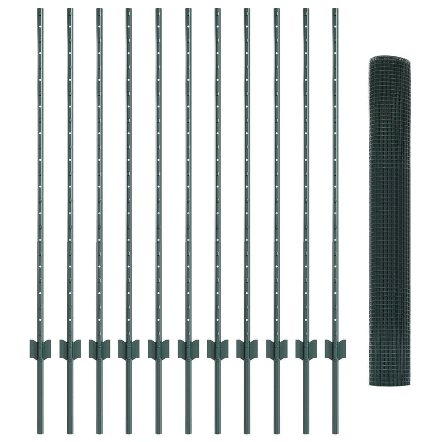 Gelast Draadhek Met 11 U-Palen Groen 1.2X25 M Staal