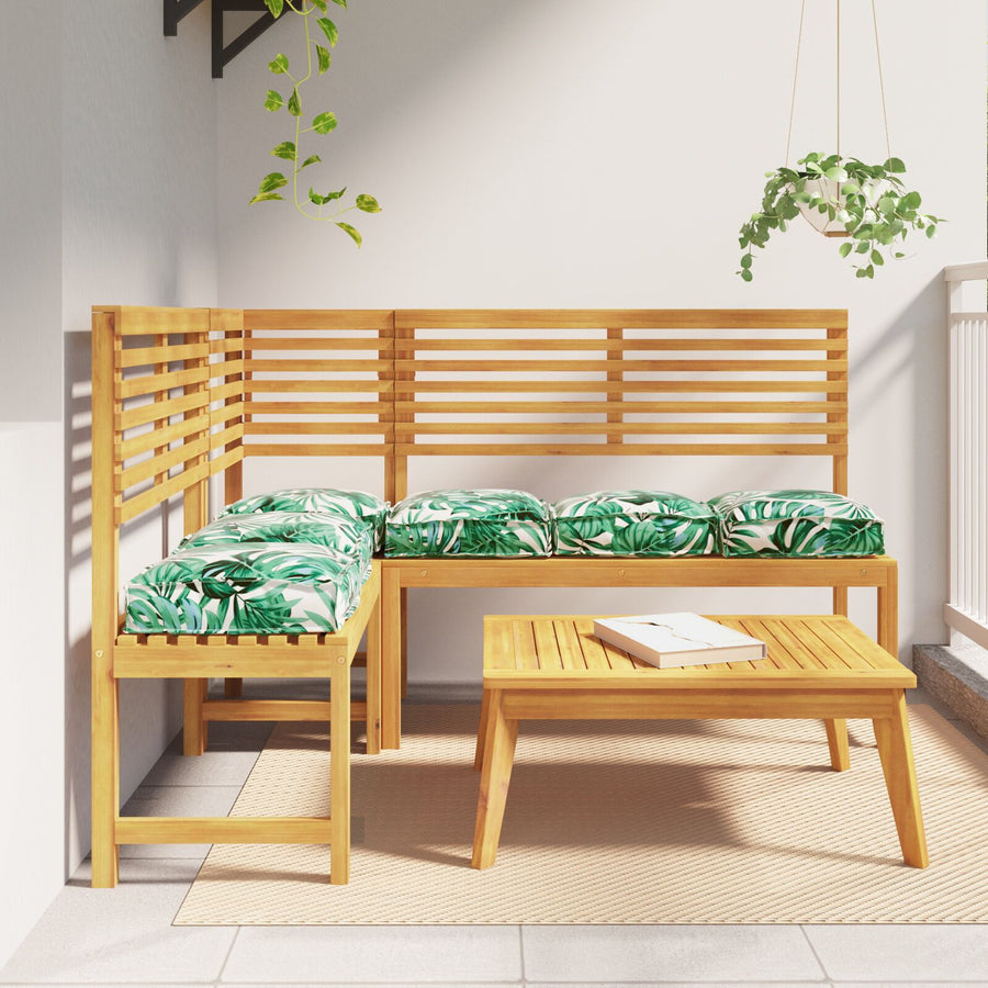 Buiten Kussen Set Van 6 Polyester 40 X 40 X 8 Cm Bladerig patroon