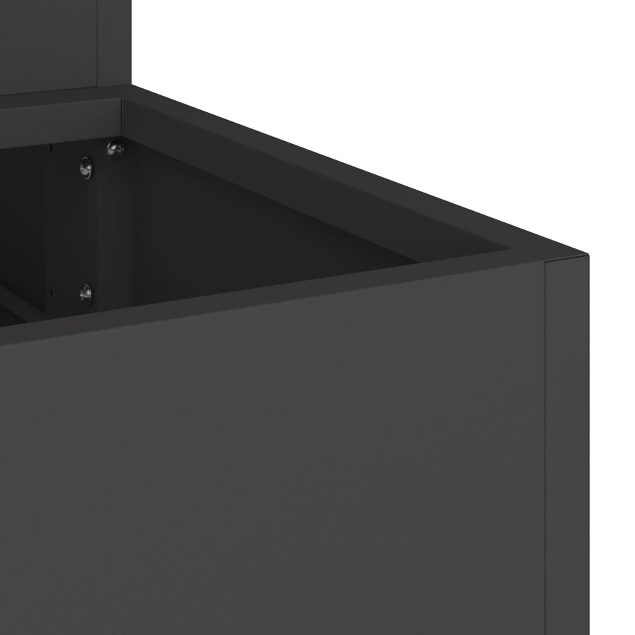 Tuinplanter 3-Laags Staal 90 x 90 x 35 cm Zwart