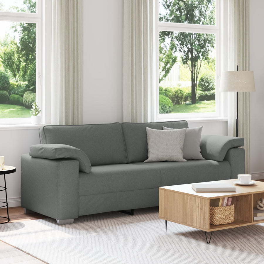 3-Zits Sofa Stof Donkergrijs 178 cm