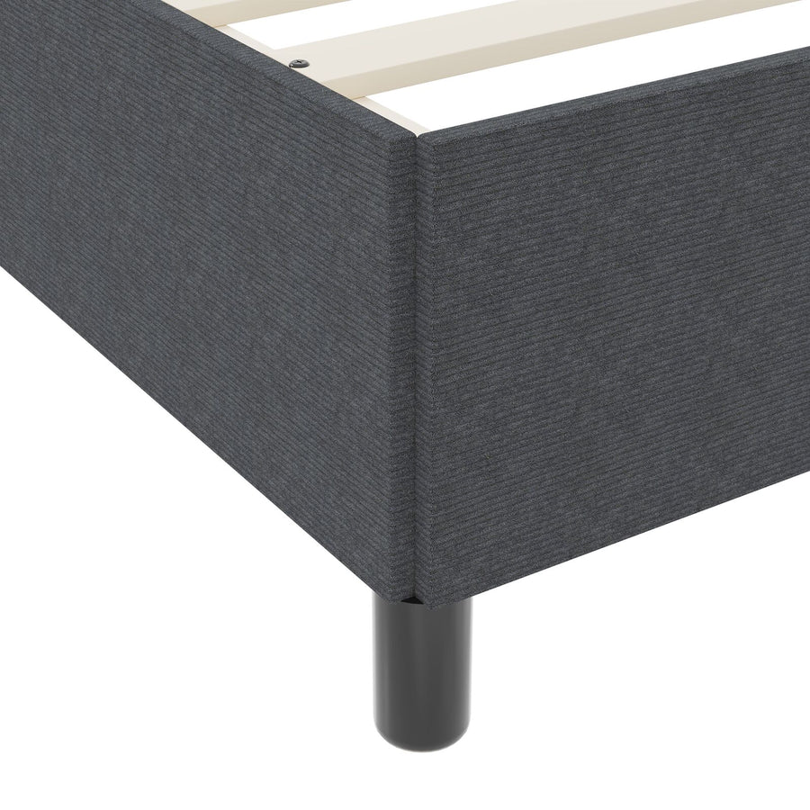 Bedframe Corduroy Stof Donkergrijs 100 x 200 cm