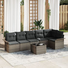 Garden Sofa Set with Cushions 7 pcs Grey Poly Rattan