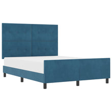 Bedframe Donkerblauw 140X200 Cm Fluweel Crème