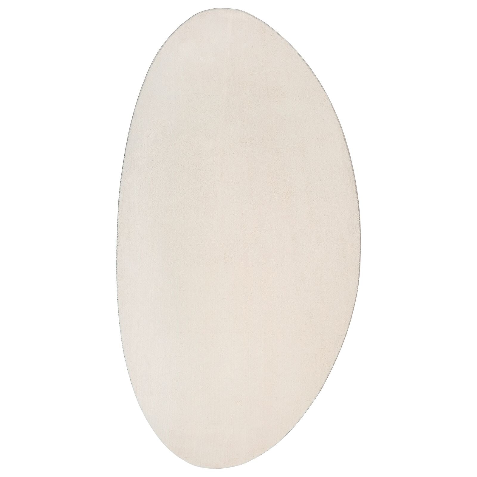 Tapijt 'Huarte' Korte Pool Zacht En Wasbaar Beige 100 x 200 cm Ovaal-Asymmetrisch
