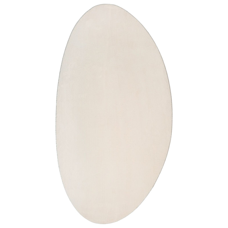 Tapijt 'Huarte' Korte Pool Zacht En Wasbaar Beige 100 x 200 cm Ovaal-Asymmetrisch