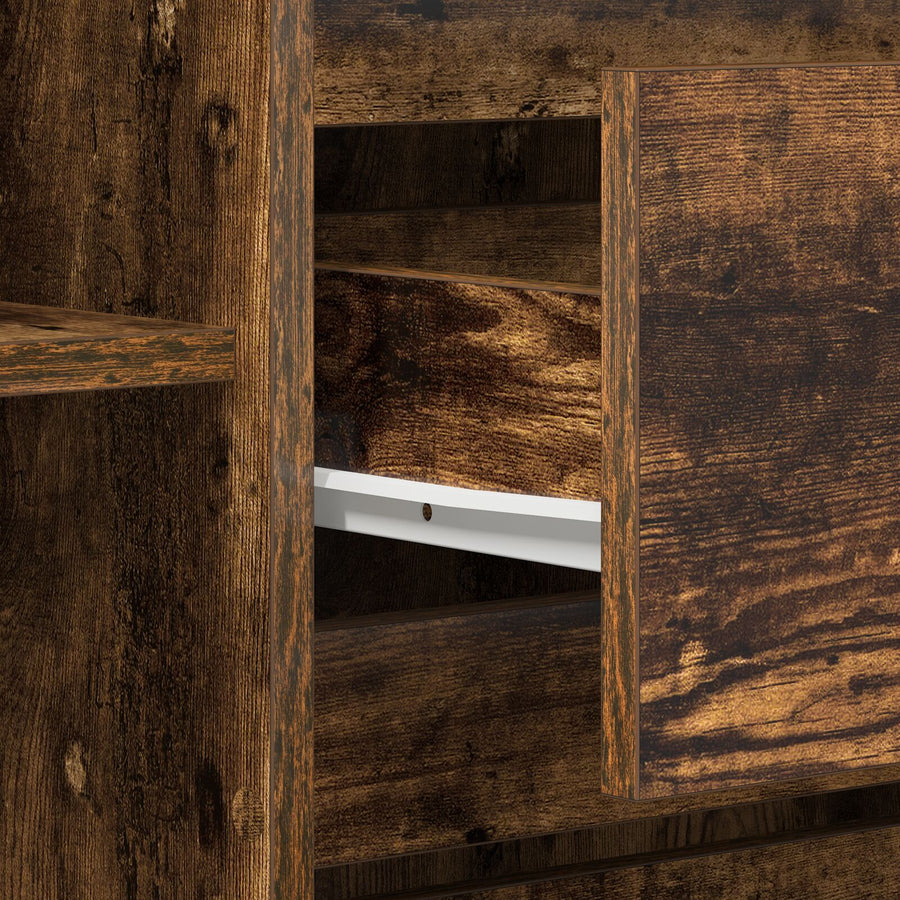 Dressoir Gerookte Eik Massief Hout Dressoir Rechthoekig