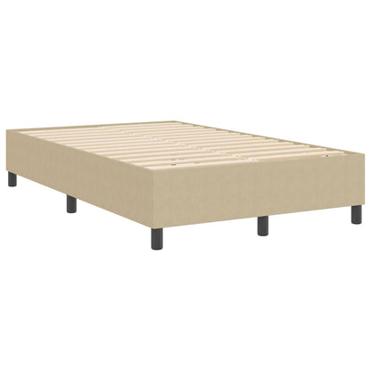 Boxspring Bed Klein Tweepersoons Corduroy Stof Lichtgroen Grijs 120 x 190 cm