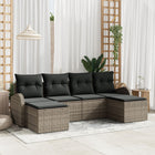 Loungeset 6 personen polyrattan grijs