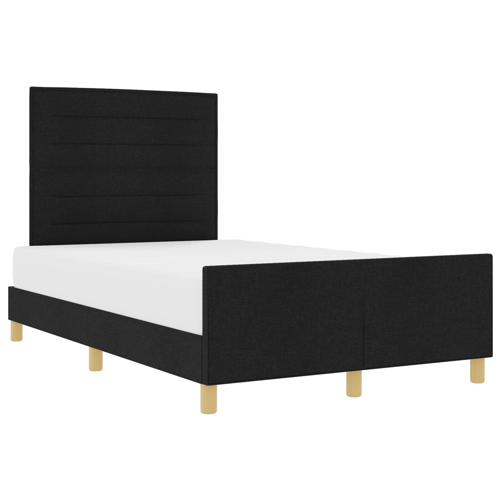 Zwarte Stoffen Bedbodem 140X200 Cm Crème