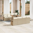 Garden Lounge Set with Cushion 7 pcs Beige and Cream poly rattan